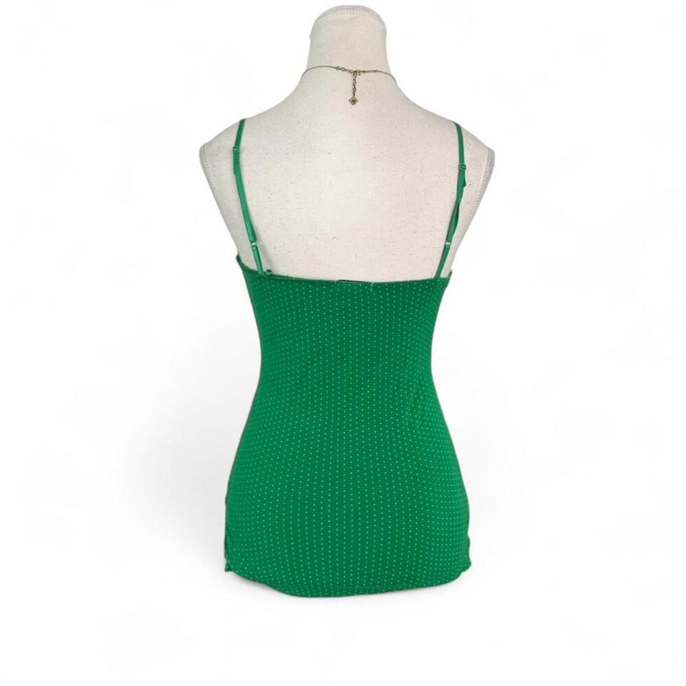 Coco Bong Y2K Polka Dot Green + White Lace Cami Fitted Full Length size Medium - Picture 2 of 7